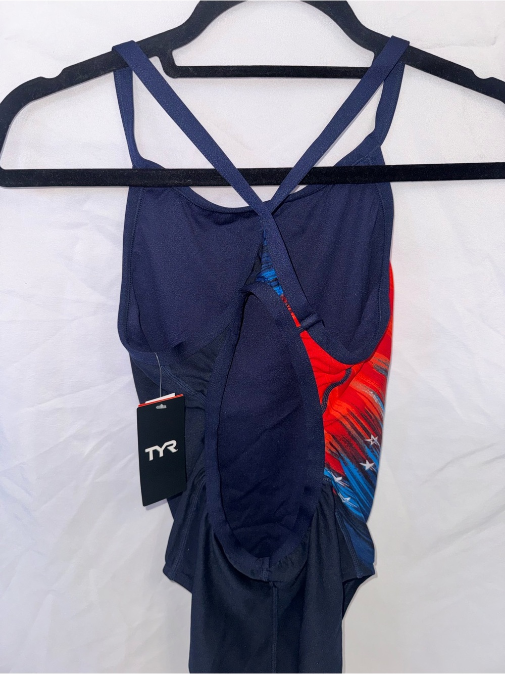 TYR Women's Navy Blue & Red Star Athletic One-Piece - Picture 3 of 6